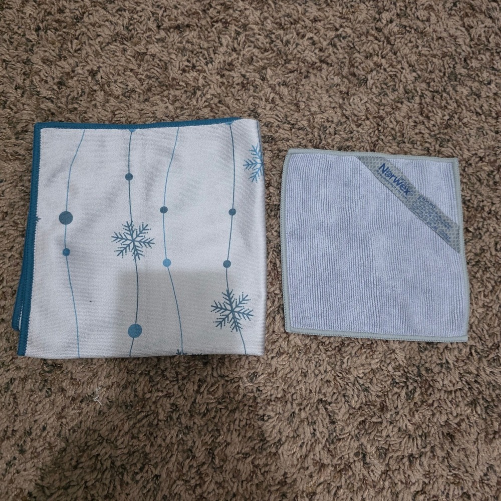 Norwex 2pc Set Stainless Steel Cloth Snowflake Lace & Mini Graphite EnviroCloth